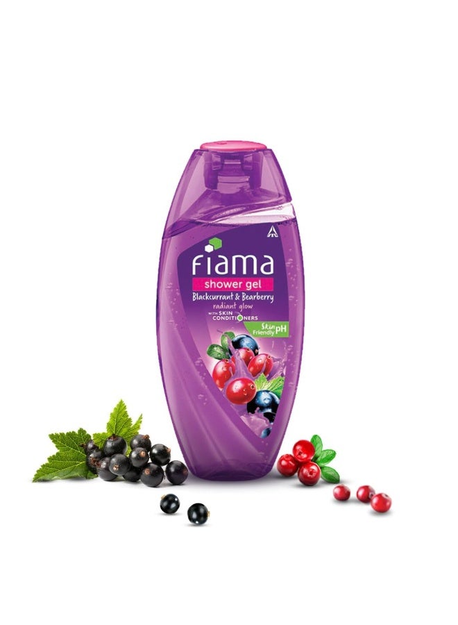 Fiama Body Wash Shower Gel Blackcurrant & Bearberry, 250ml, Body Wash for Women & Men with Skin Conditioners for Radiant Glow, Suitable for All Skin Types - Image 1